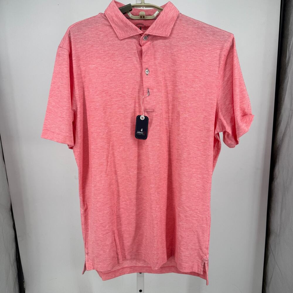 Johnnie-O Maddox Top Shelf Polo Shirt Mens M Sun Kissed Pink UPF 50 Stretch NWT